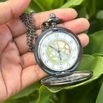 Pocket Watch Necklace Vintage Antique Quartz Pendant with Chain Clock Wedding Anniversary  Birthday Gift