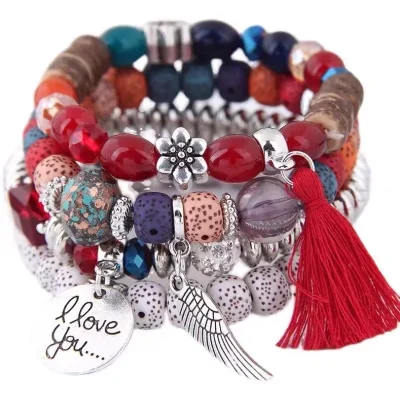 Unisex I Love You Bracelet Set Wristband couple Gift mens women valentine day