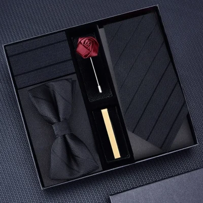 Tie set Gift Box  for Men Bridegroom Business Corporate Formal Retro Bow Tie Fashion Birthday Anniversary (Copy)