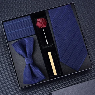 Tie set Gift Box  for Men Bridegroom Business Corporate Formal Retro Bow Tie Fashion Birthday Anniversary